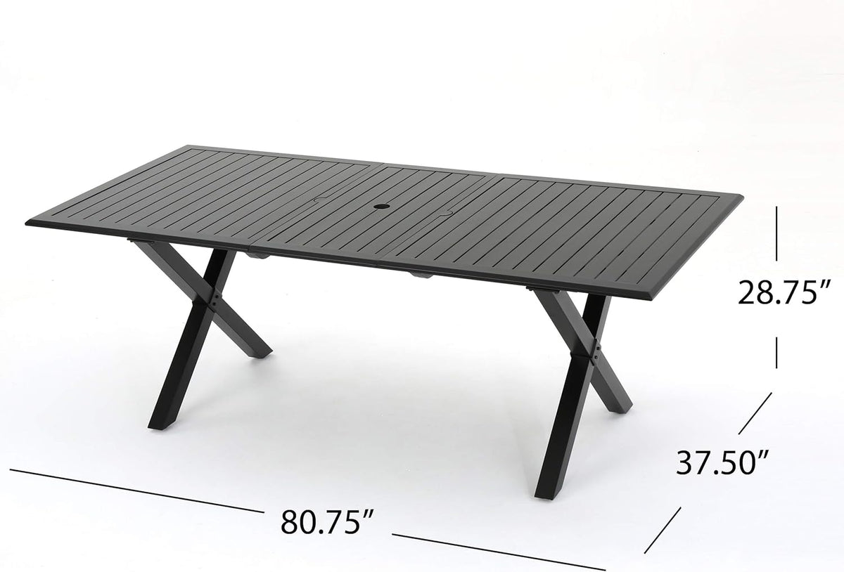 Black Cast Aluminum Rectangular Dining Table V394105