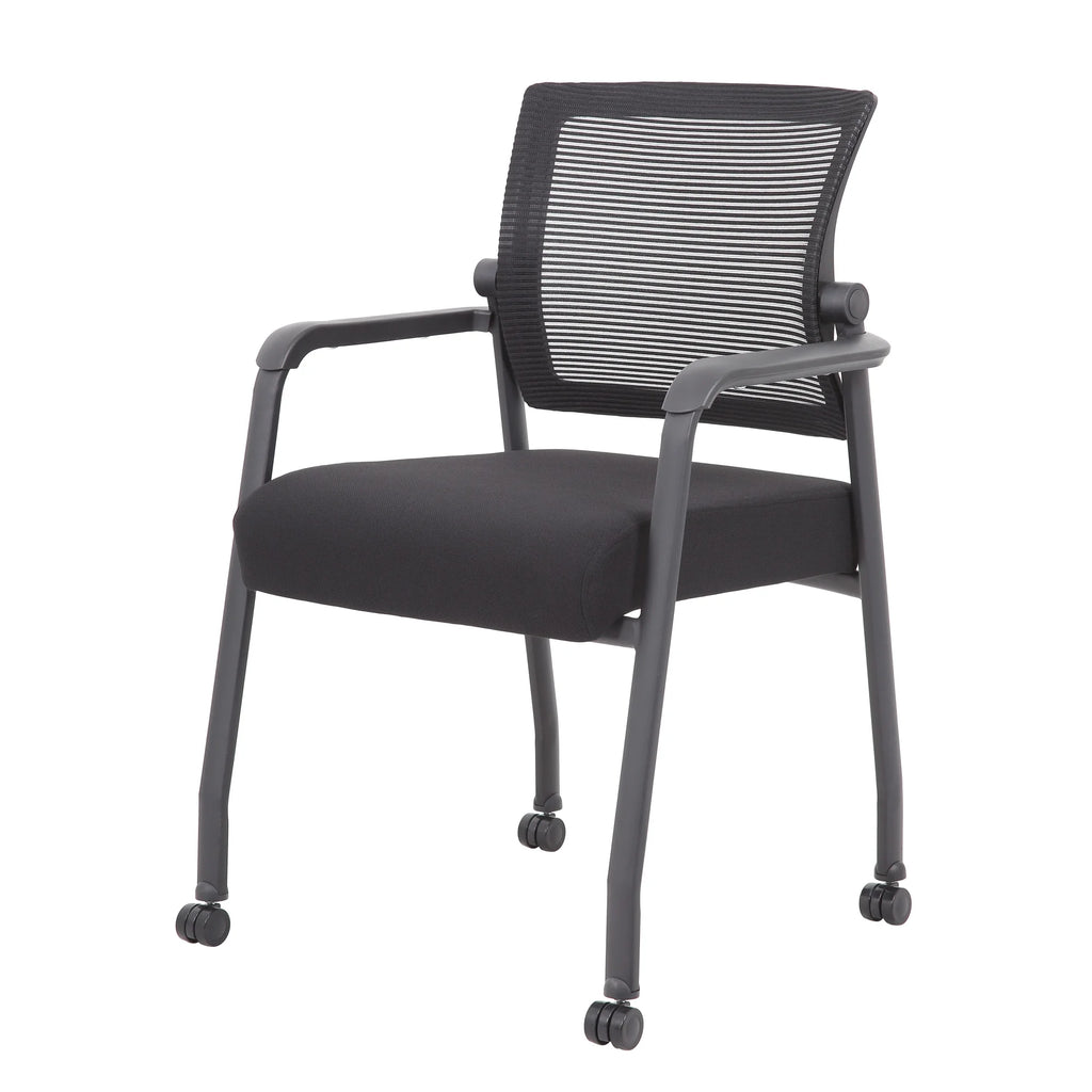 42" Round Table & 4 Mesh Guest Chair with Casters K720614