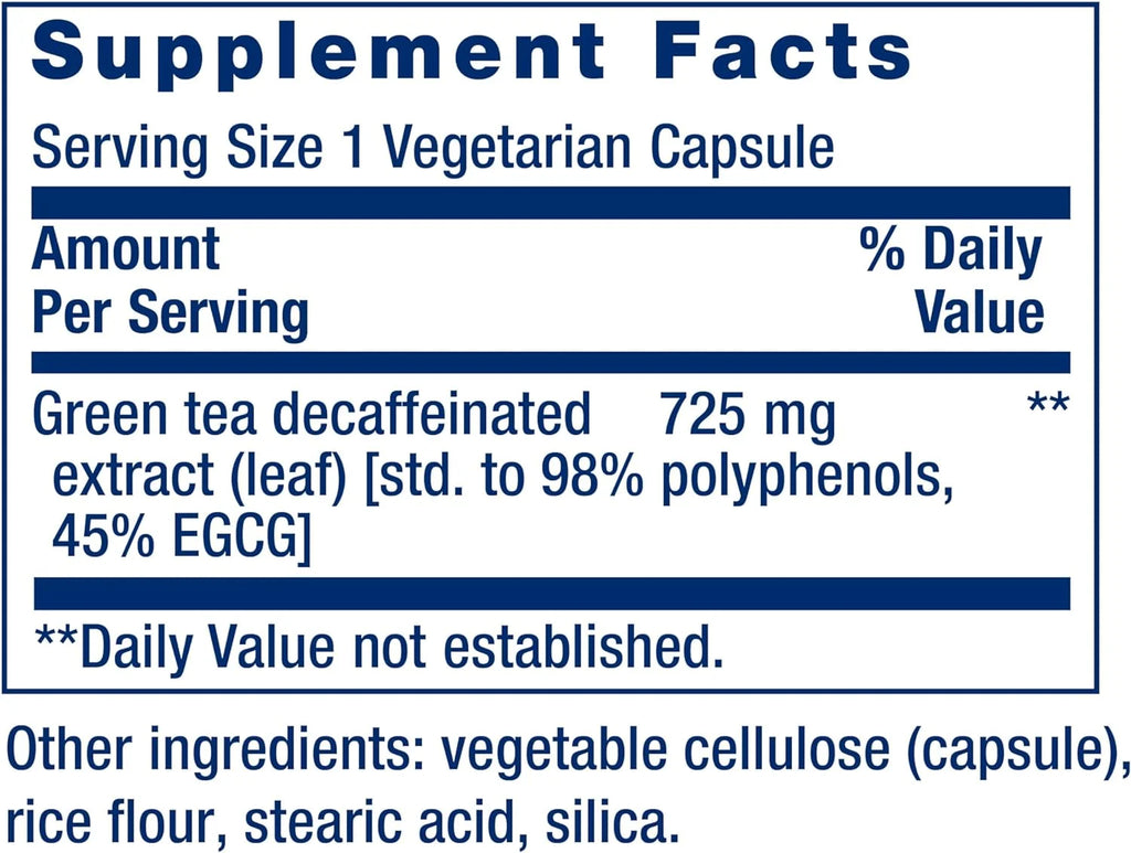 Decaffeinated Green Tea Extract 100 Capsules Q435