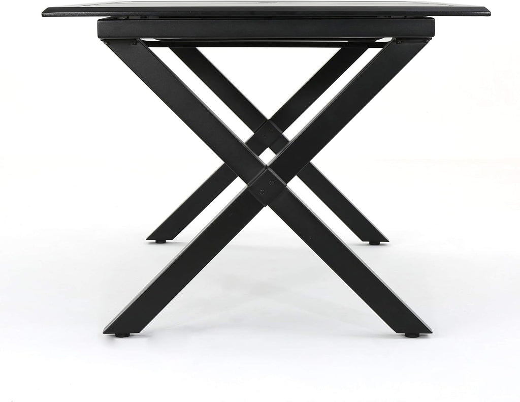 Black Cast Aluminum Rectangular Dining Table V394105