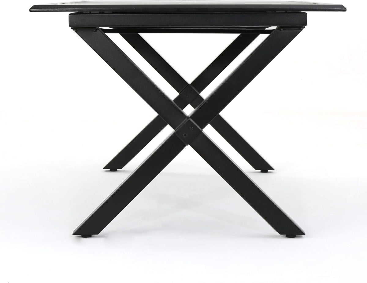 Black Cast Aluminum Rectangular Dining Table V394105