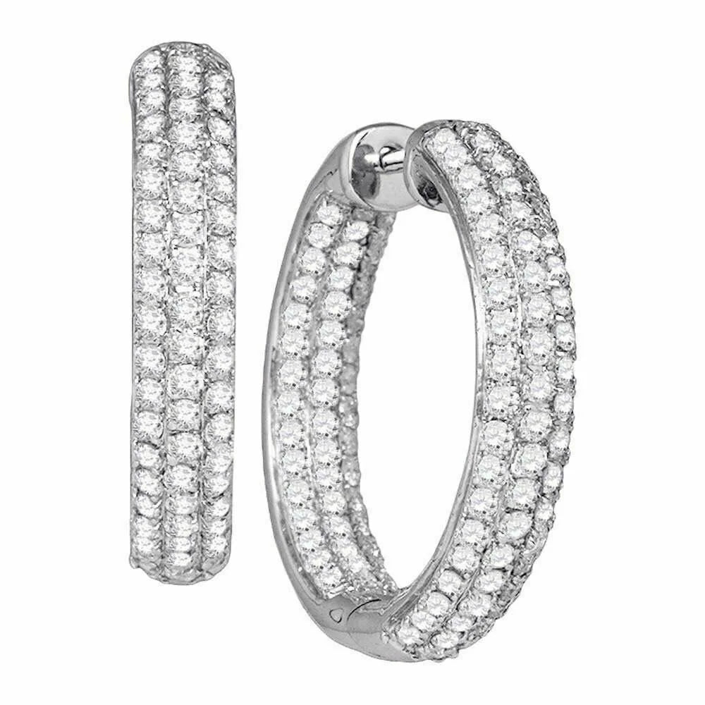 14K White Gold Round Hoop Earring J82995