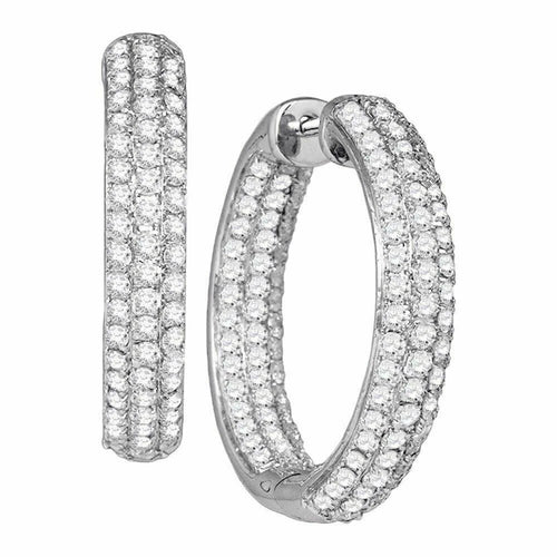 14K White Gold Round Hoop Earring J82995