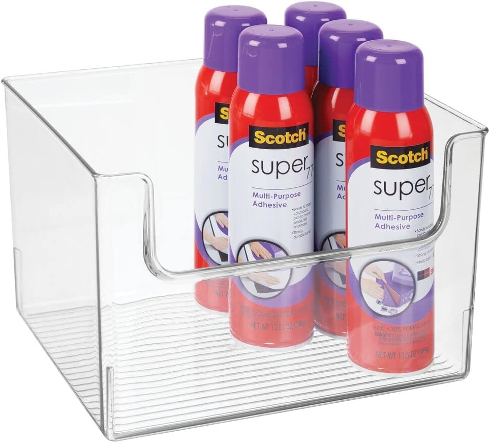Clear 8 Pack Plastic Storage Organizer Bin Basket C935