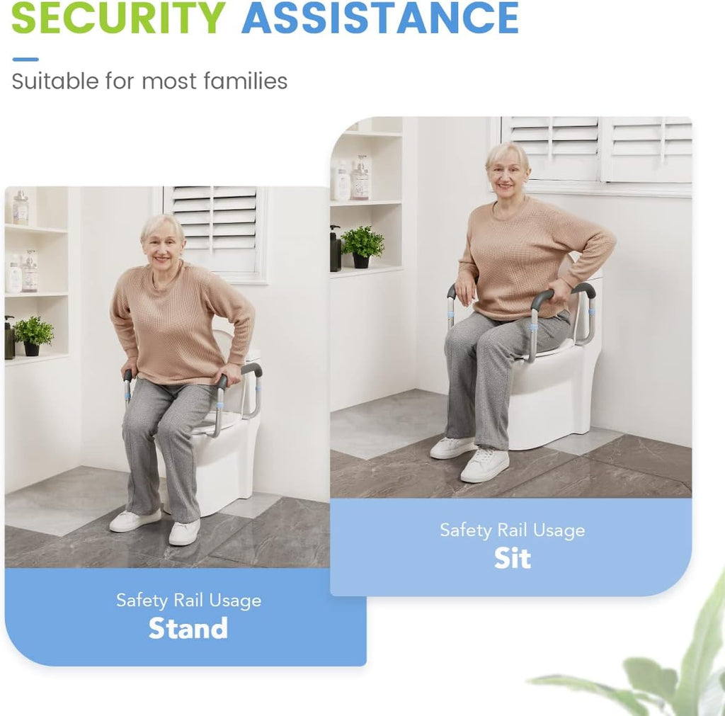 Adjustable Compact Toilet Safety Rail with Hand Rails R6552