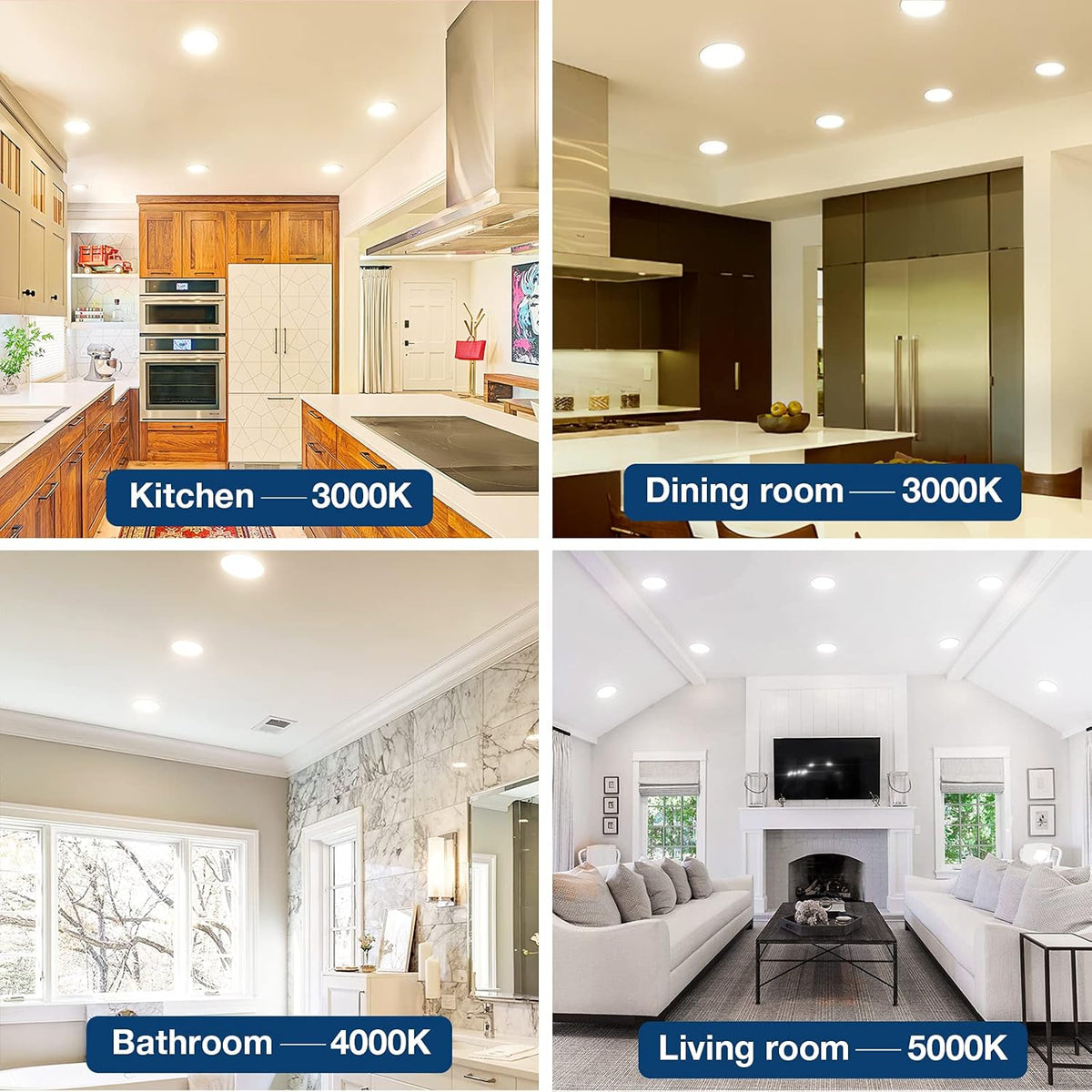 12 Pack 4 Inch Ultra-Thin LED Recessed Light with Junction Box, 3000K/4000K/5000K Selectable, 10W Eqv 60W, Dimmable Downlight O408956