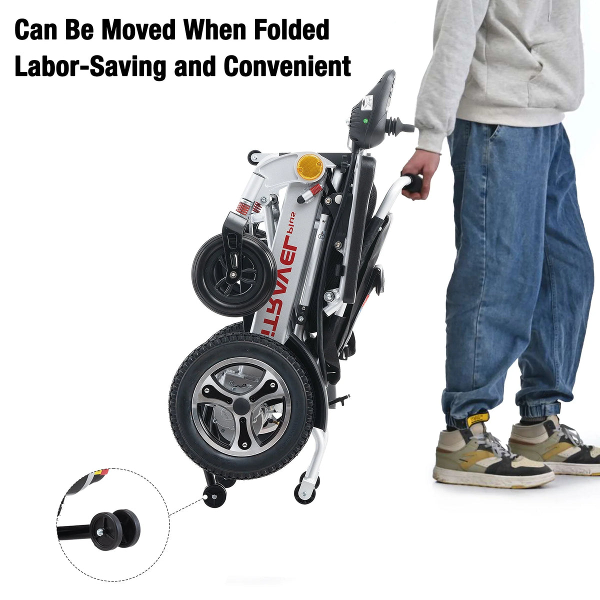 Folding Electric Wheelchair with Memory Gel Seat Cushion E37431