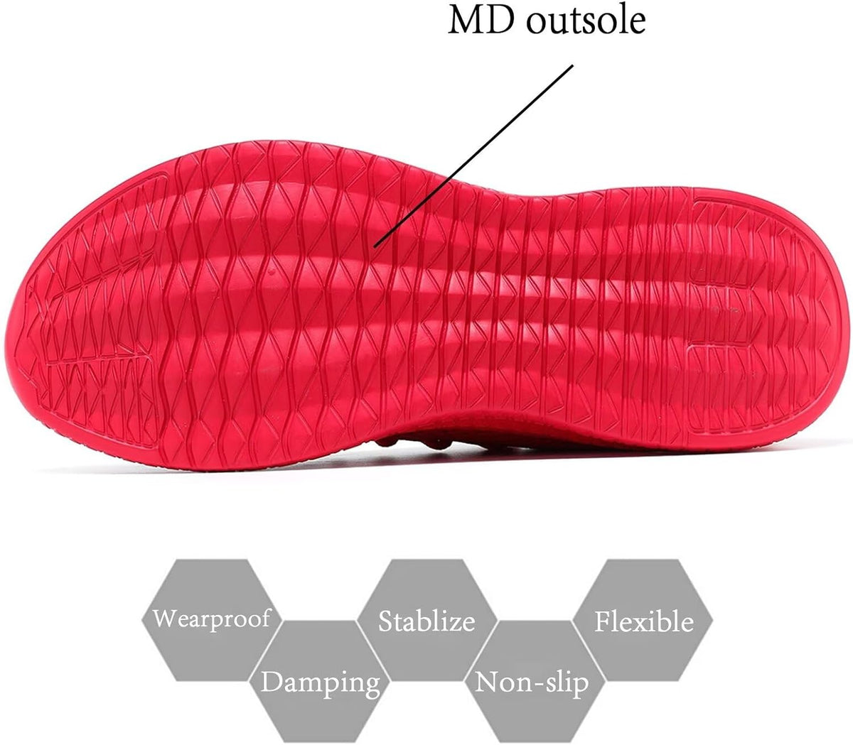 Red Slip-on Mesh Running Shoes N987