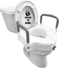 Raised Toilet Seat with Removable or Adjustable Handles - 4.5 Inch Toilet Seat Riser with Arms Y318404