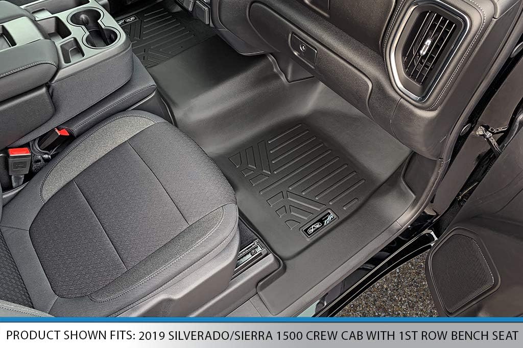 Black 2 Row Floor Mat Set for Crew Cab with Bench Seat X8979