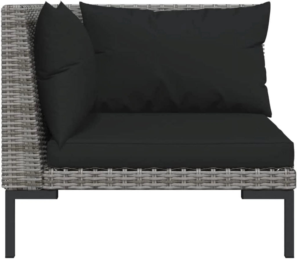 12 Piece Patio Lounge Set with Cushions Poly Rattan Dark Gray D47550