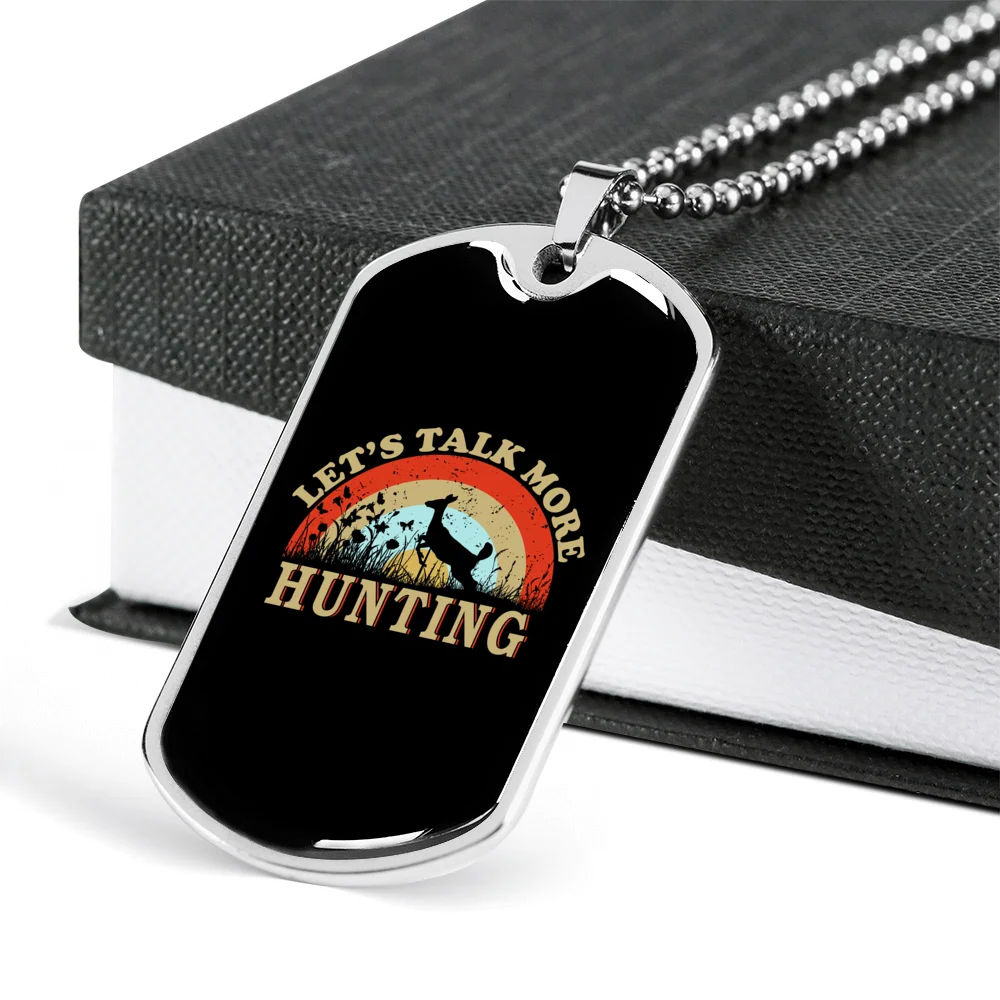 Stainless Steel or 18k Gold Dog Tag Necklace R397