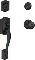 Matte Black Single Cylinder Handleset and Georgian Knob V702742