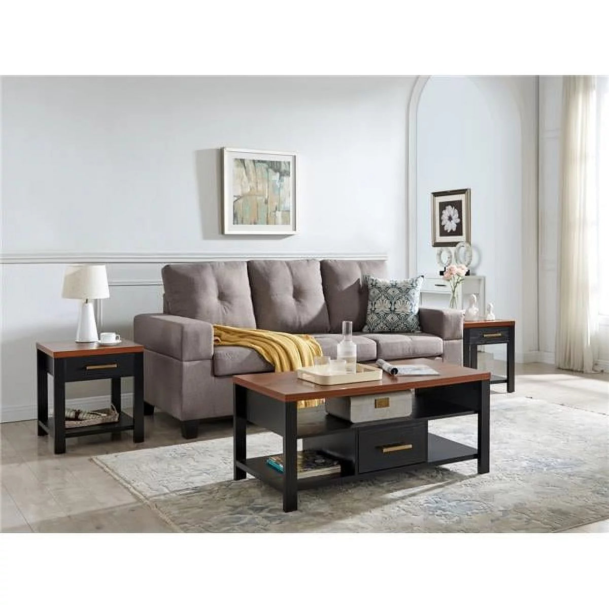 Black & Walnut 3 Piece Occasional Table Set Z791586