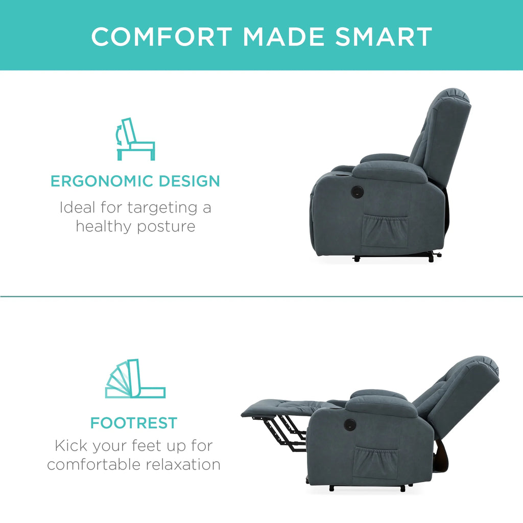 Blue Electric Power Lift Recliner Massage Chair D286