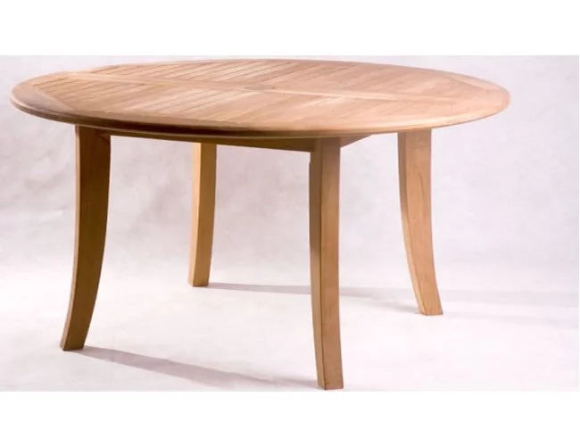 5 Pc Teak Dining Set with Round Table and 4 Stacking Arm Chairs U5425