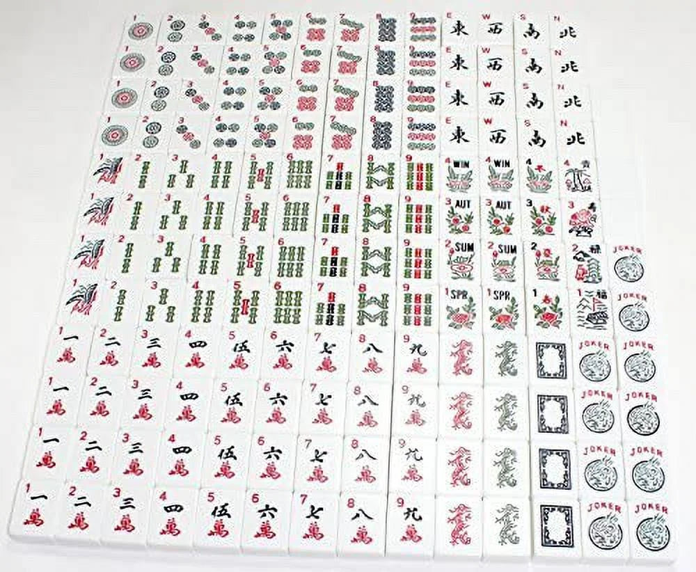 Burgundy Red Mah Jong Set 166 Tiles I668