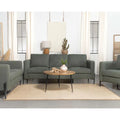 Sage Upholstered Fabric Sofa with Track Arms N666926