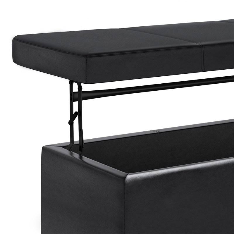 Black Rectangular Lift Top Storage Ottoman J59738