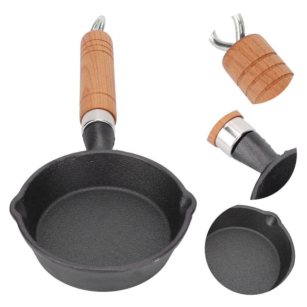 10CM Cast Iron Pan with Wood Handle F929001