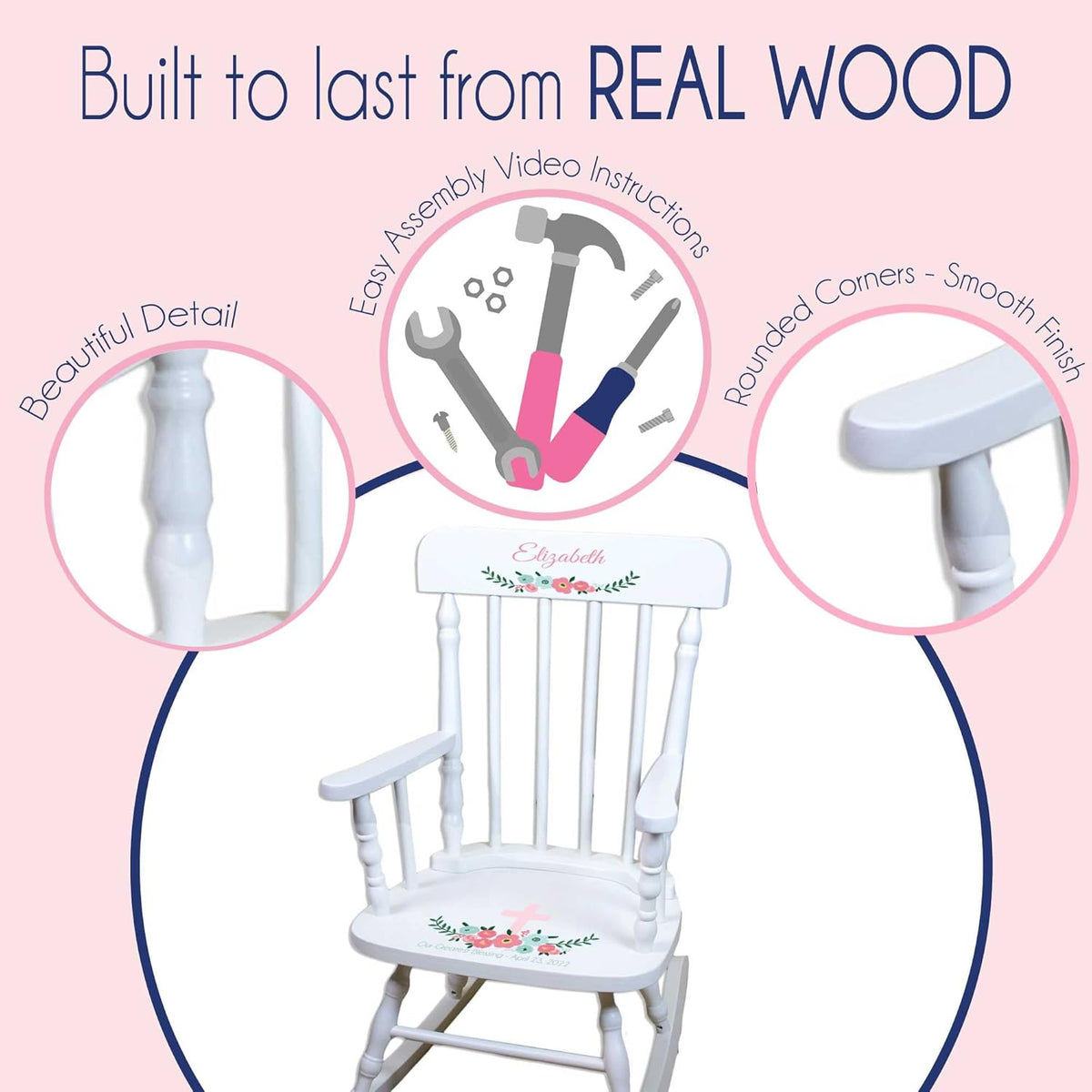White Childrens Rocking Chair T54240