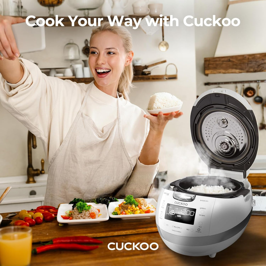 6-Cup Induction Heating Pressure Rice Cooker, Stainless Steel Inner Pot, White P28809