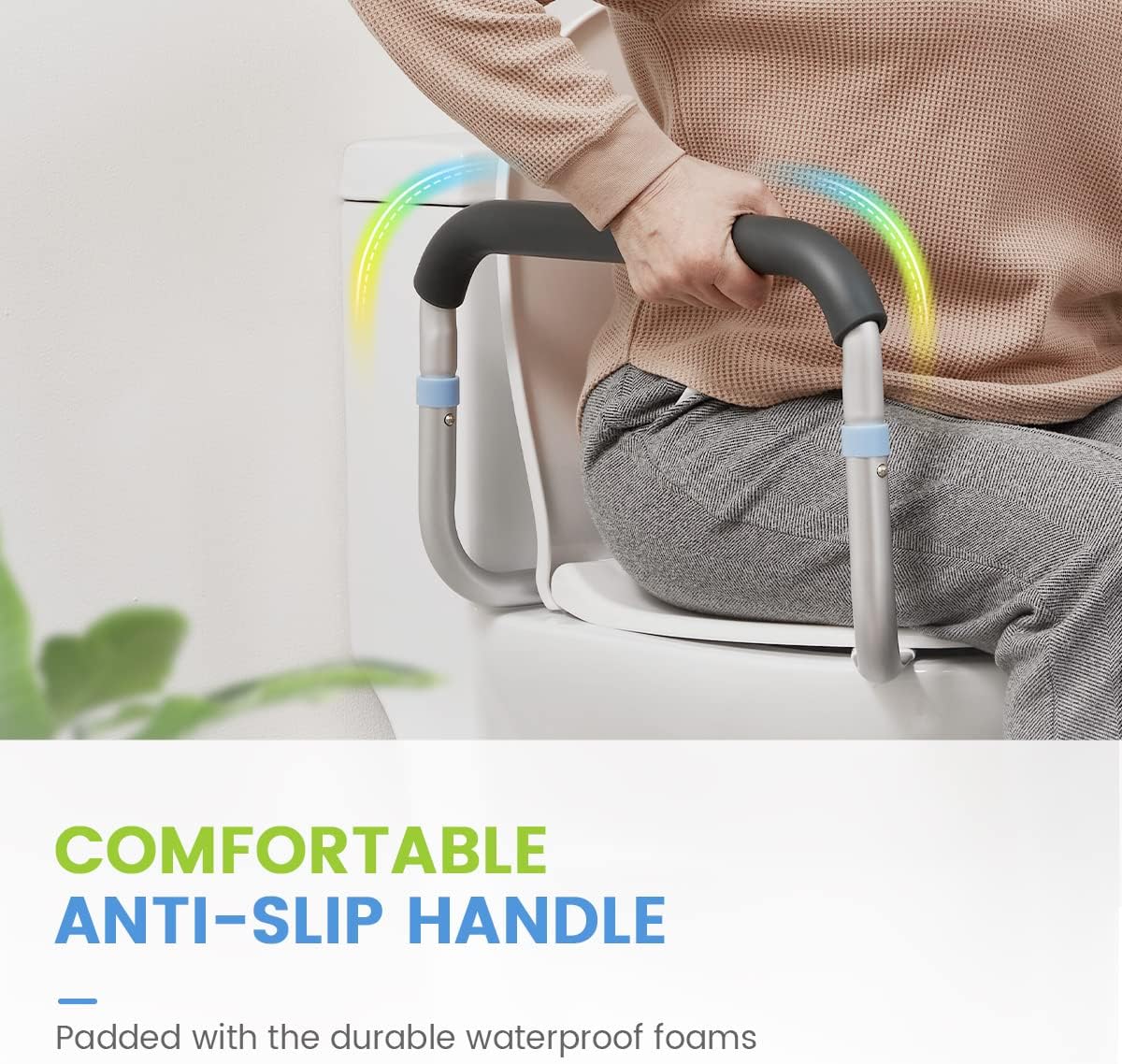 Adjustable Compact Toilet Safety Rail with Hand Rails R6552
