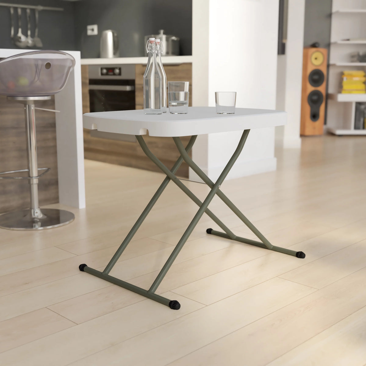 26 Inch Granite White Plastic Folding Table M186