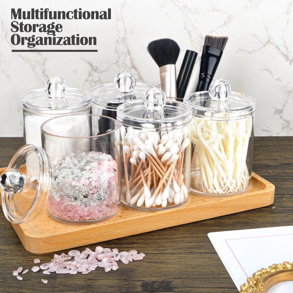 6 Pack Clear Plastic Apothecary Jars with Lids X234