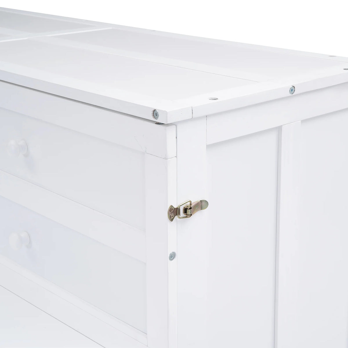 White Queen Size Murphy Bed with Charging Station and Shelf O797