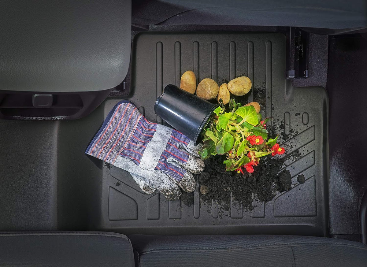 Black Custom Floor Mats 3 Rows and Cargo Liner Set A1260