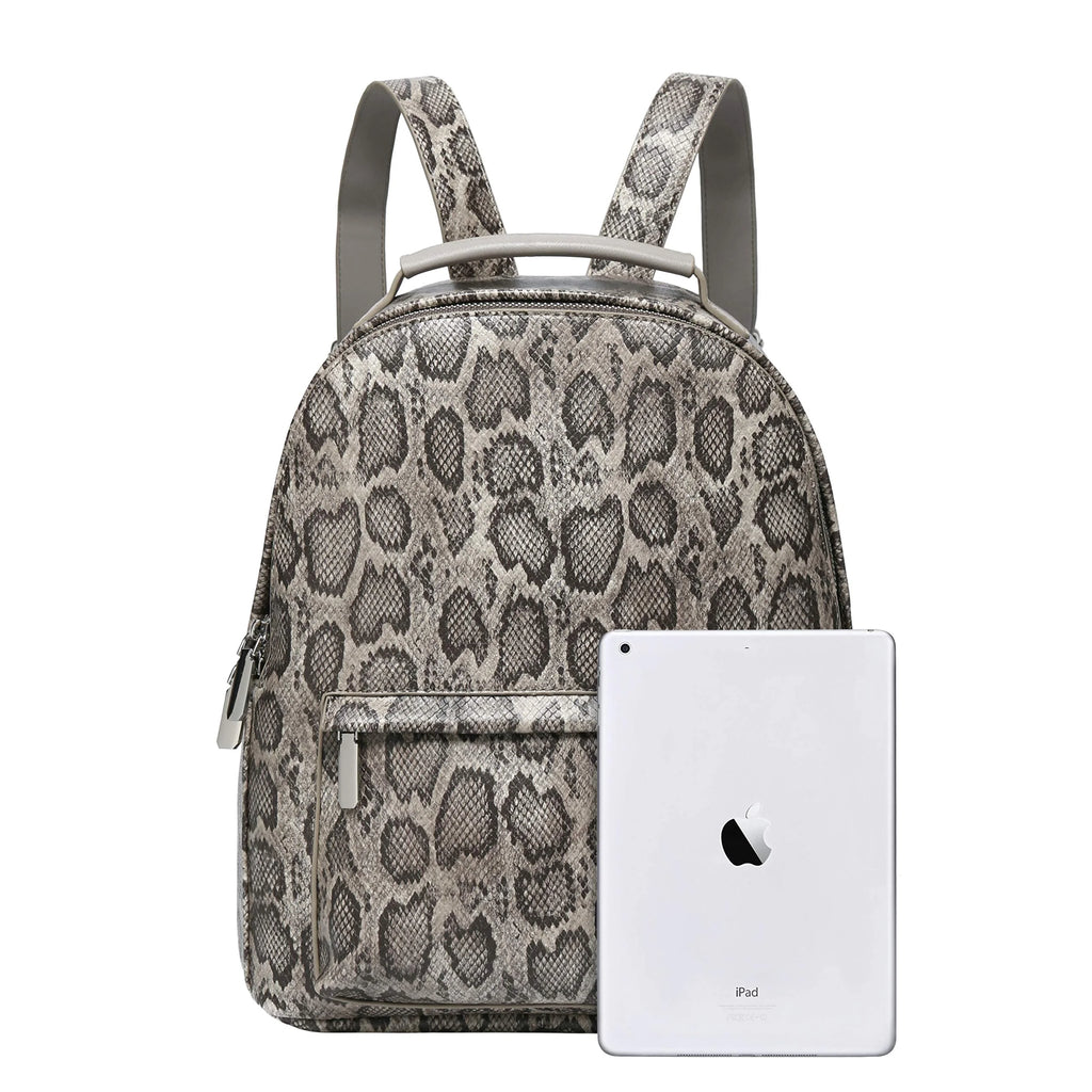 Grey Snake PU Vegan Leather Backpack Bag G382240