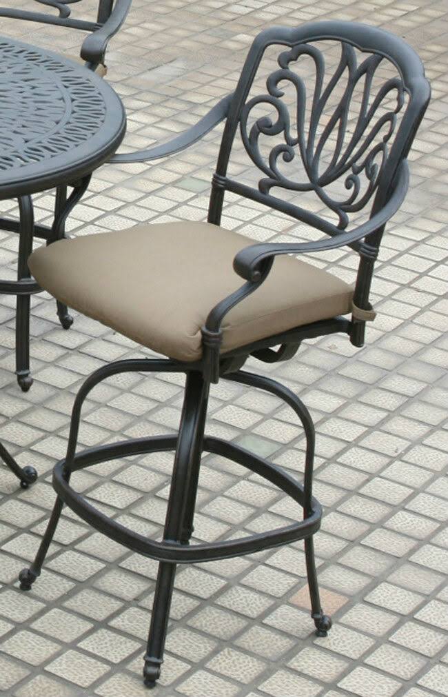 Bronze Cast Aluminum Swivel Patio Bar Stool J107338