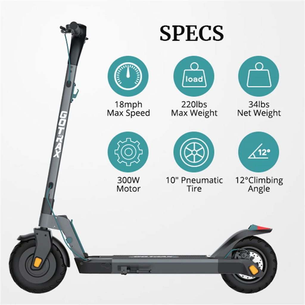 Gray 300W 10" Tire Foldable Electric Scooter A49472
