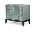 3 Drawer Night Stand in Platinum & Black Tie Wood V5381