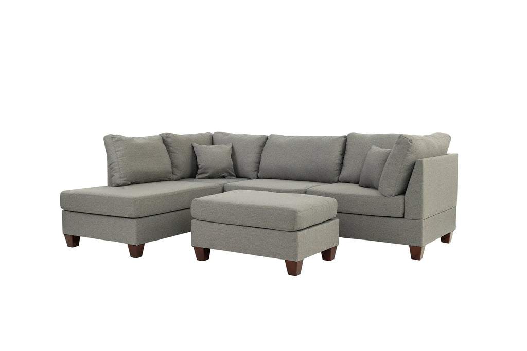 3 Pcs Sectional Sofa Set Gray L80440
