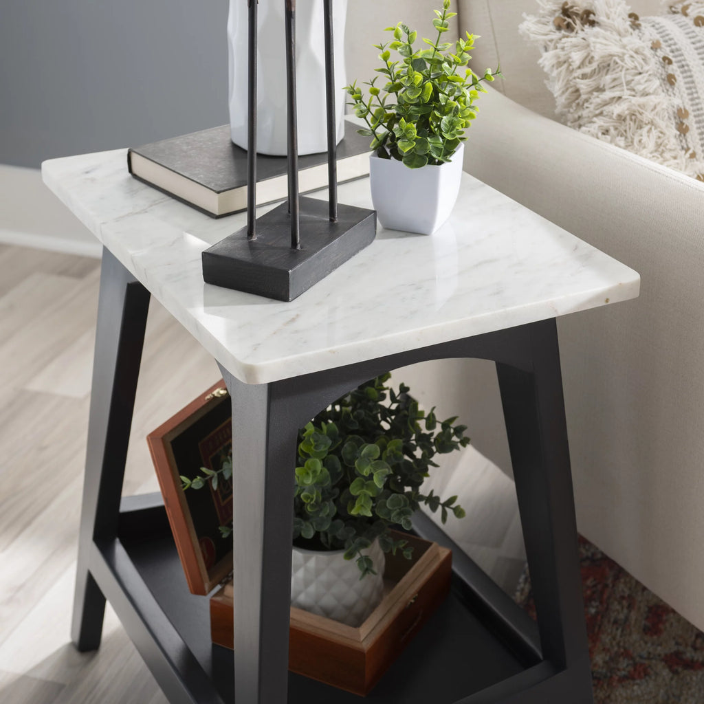 Gray Wash End Table with Shelf U924642