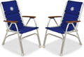 Blue High Back Folding Marine Boat Chairs Set of 2 U468705