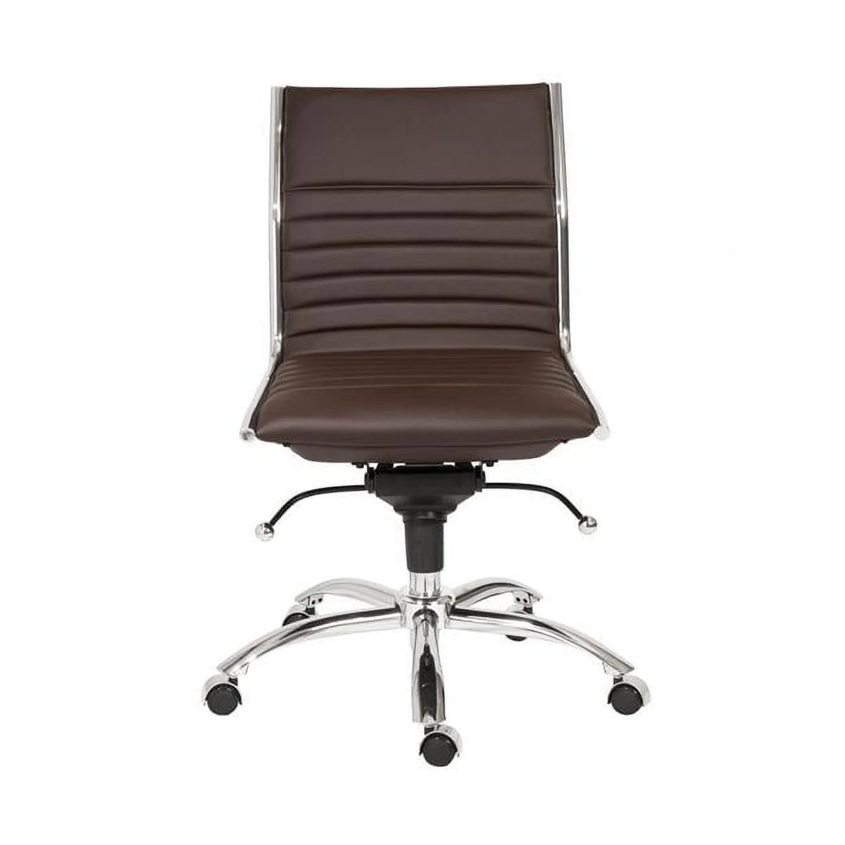 Brown Low Back Office Chair without Armrests Z231