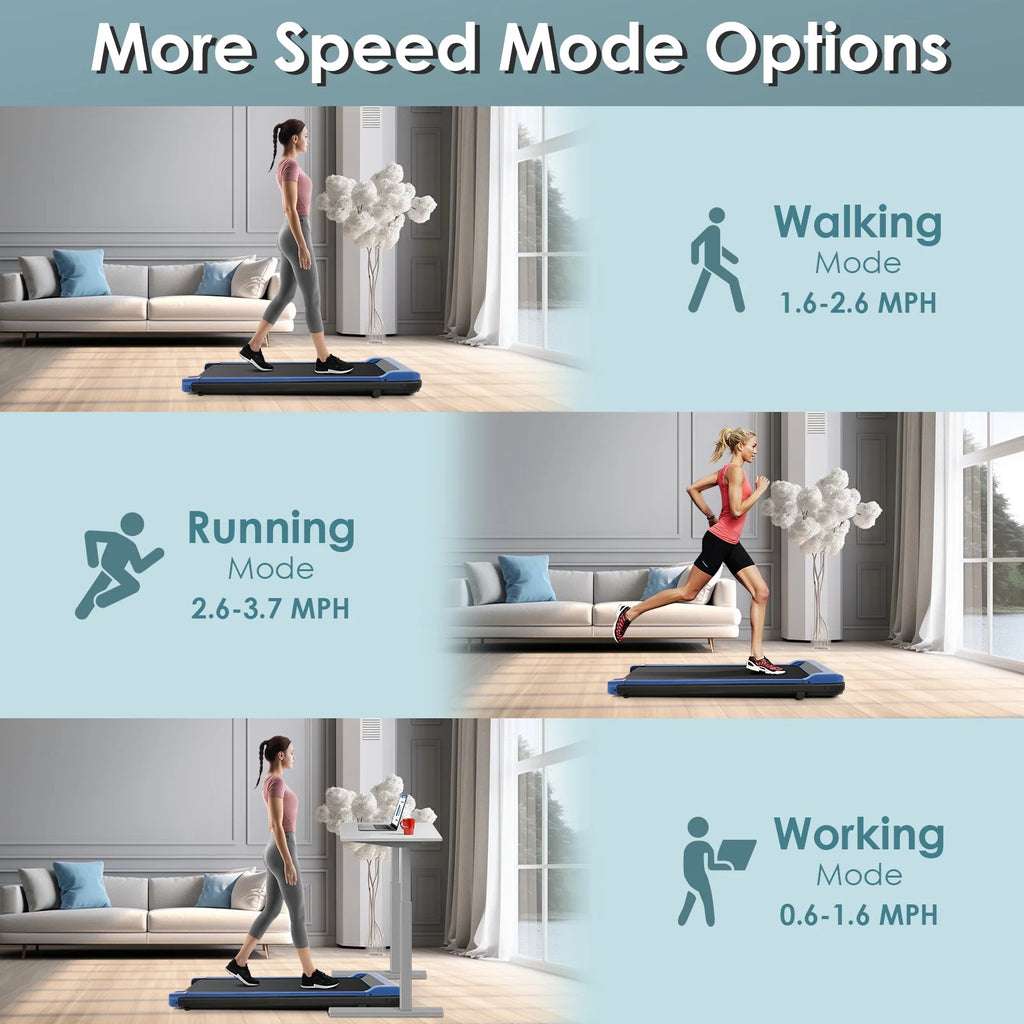 2.5HP Under Desk Treadmill with LED Display Wireless Remote Control I8279