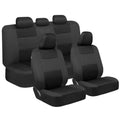 Reverse Charcoal Gray Two-Tone Car Seat Covers Full Set D40038