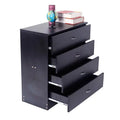 Black 4 Drawer Bedside Table A189