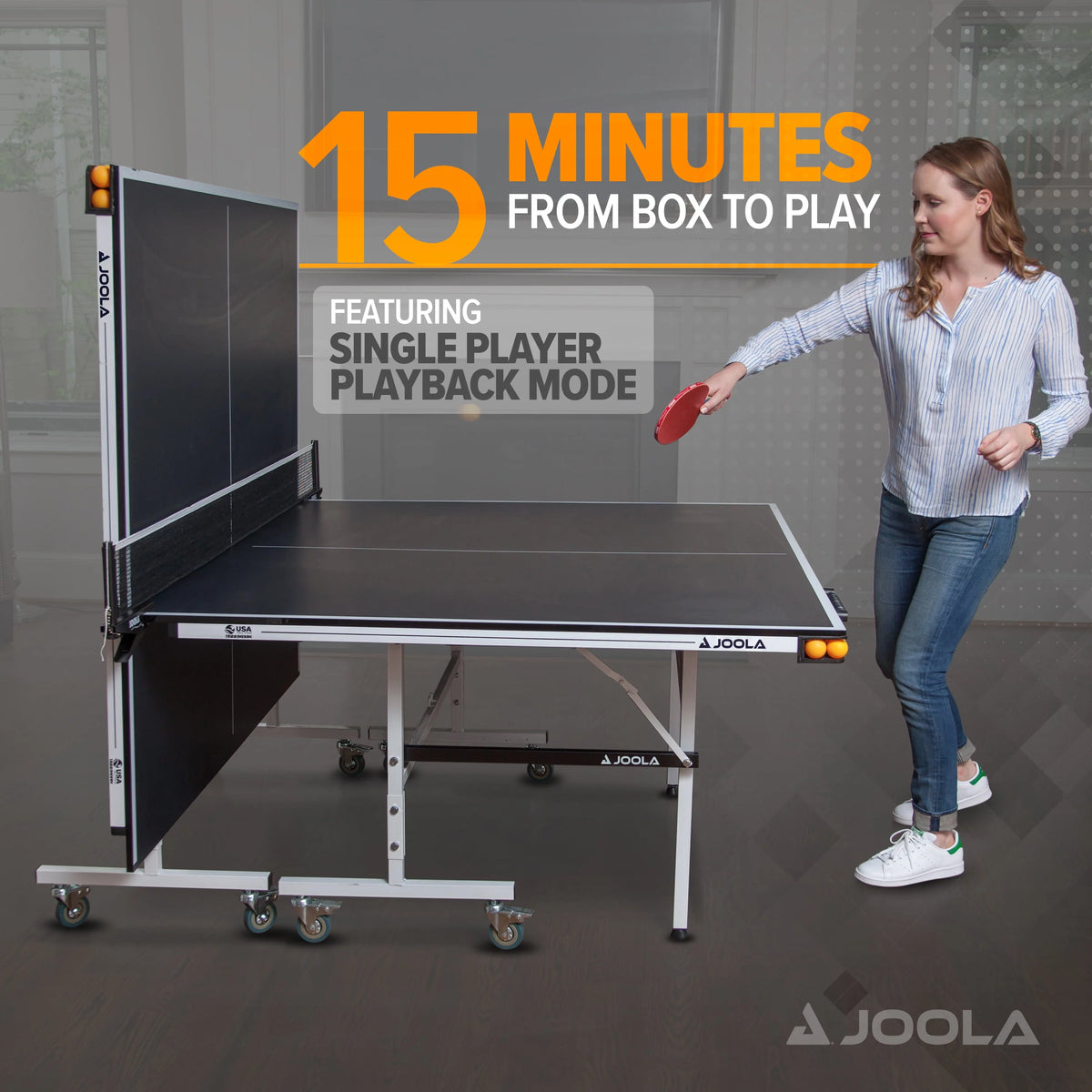 Official Size 2-Piece Indoor Table Tennis Table Y440231