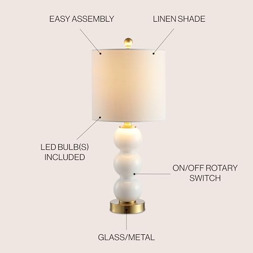 21" Glass Metal LED Table Lamp Q29940