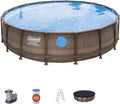 Brown 18' x 48" Above Ground Swimming Pool Set with Filter Pump and Ladder J822687