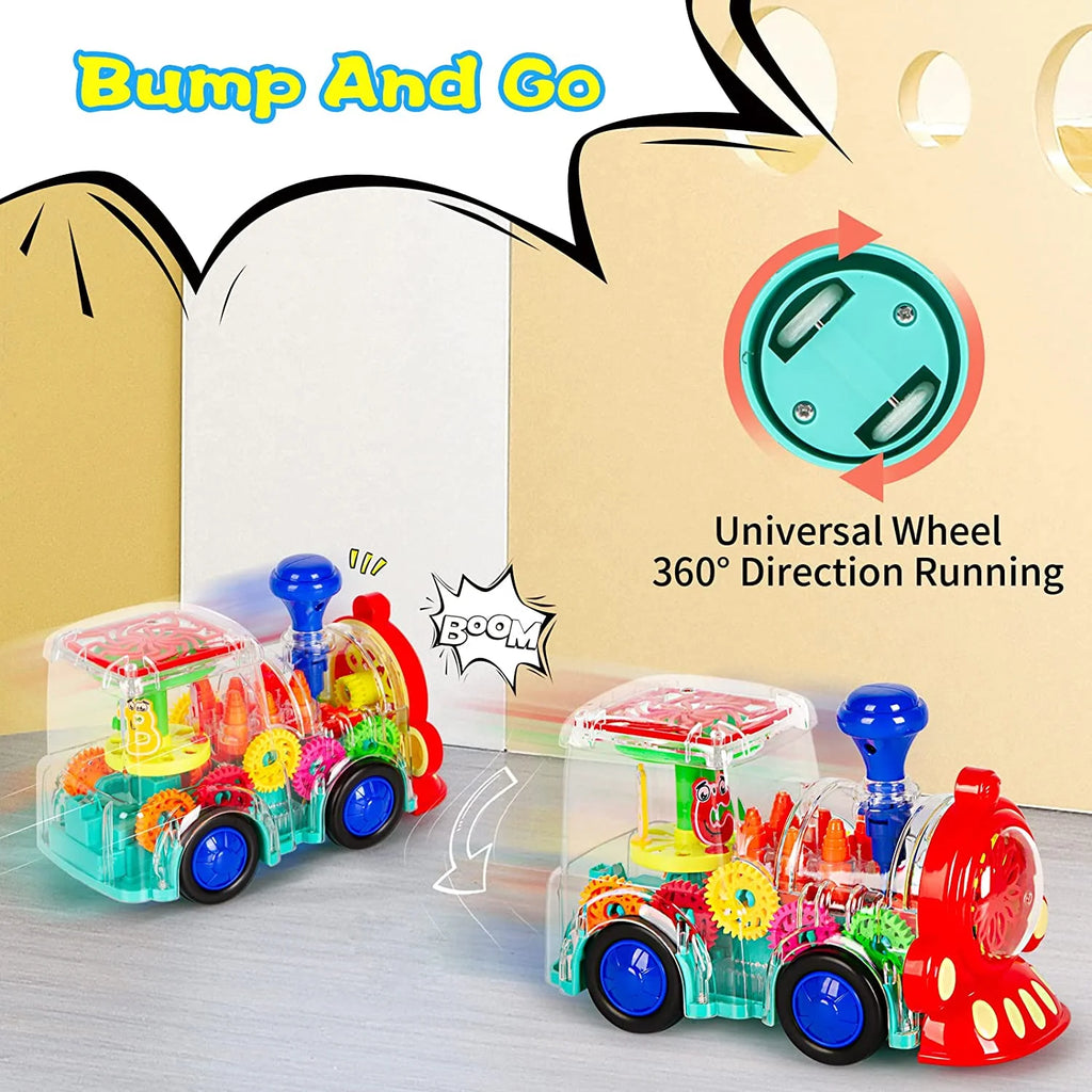 Battery-Powered Baby Train Toy with Light and Music W26166