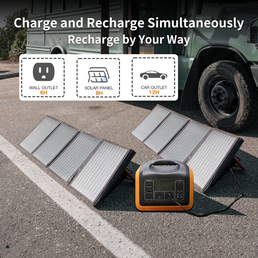 1200W Portable Power Station with 200W Solar Panel, 992Wh Battery, 3 AC Outlets L482713