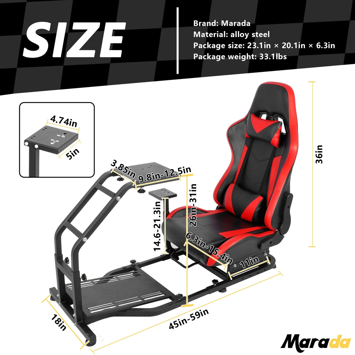 Racing Simulator Cockpit with Gaming Chair O204