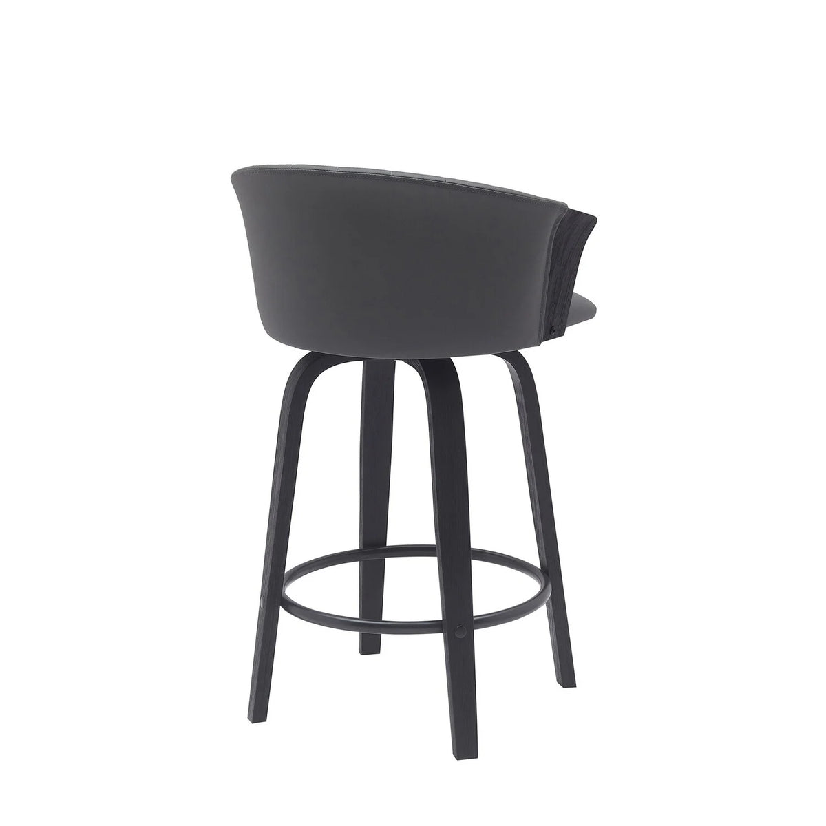 Black Faux Leather Swivel Counter Stool Chair U275275