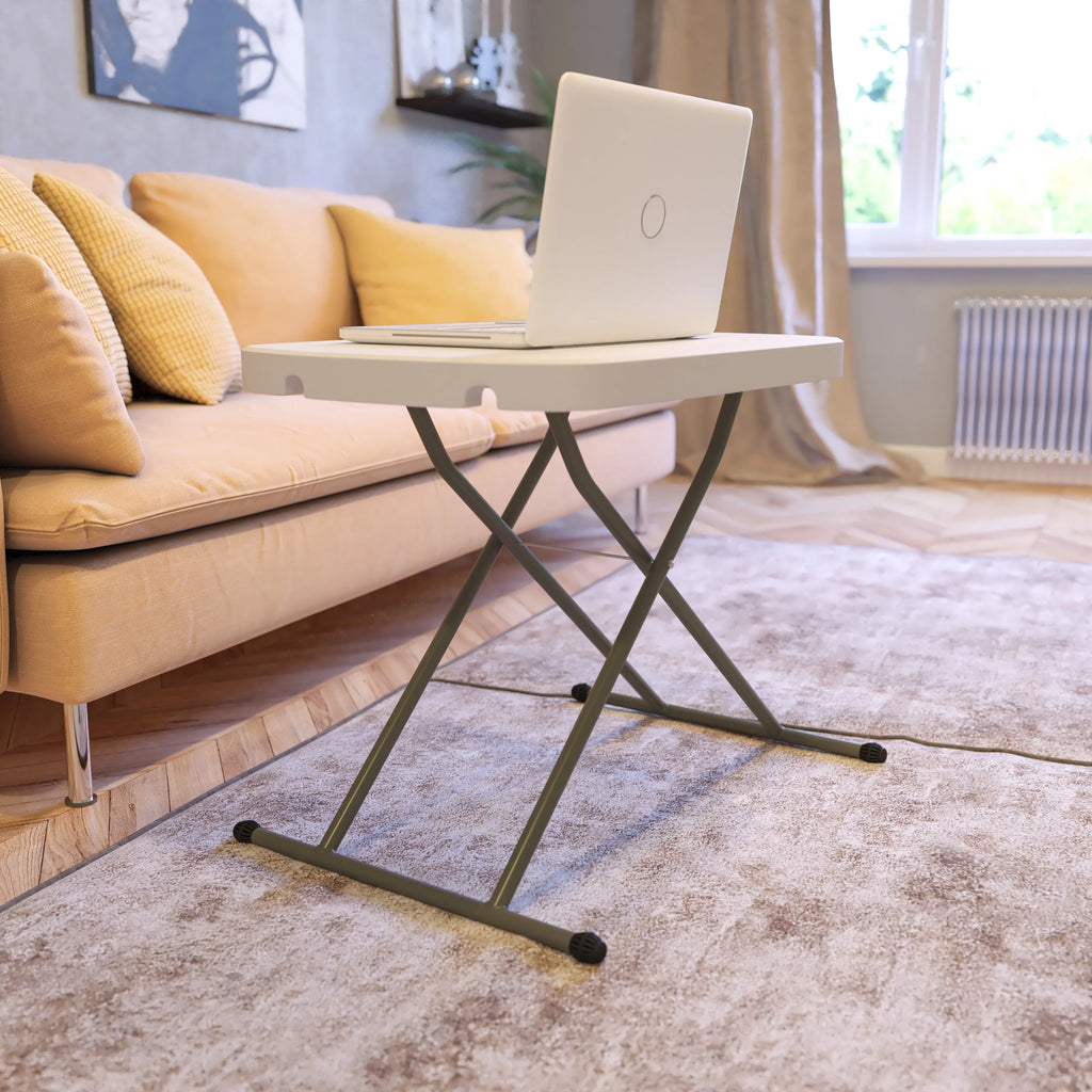 26 Inch Granite White Plastic Folding Table M186